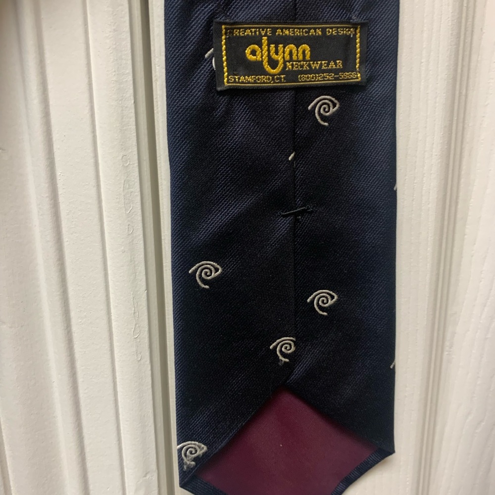 Alynn Navy Necktie With Small Motifs Silk OS - Picture 7 of 8